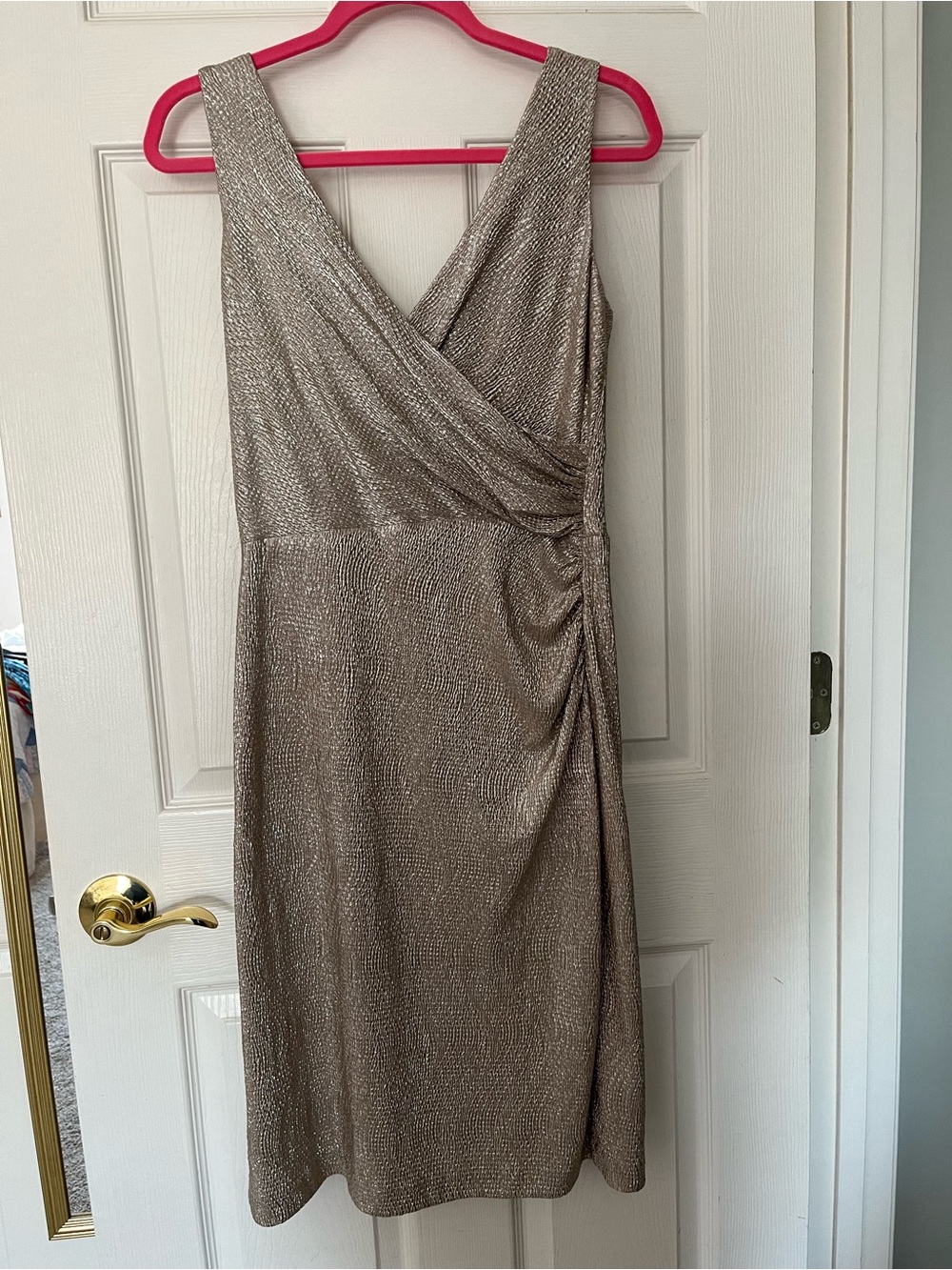 Ralph Lauren Shimmering Gold Midi Dress